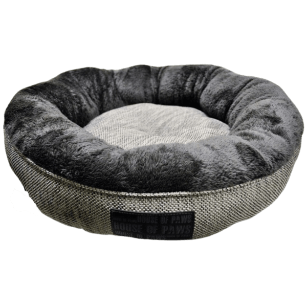 Donut Cat Bed, Washable Pet Bed, Faux Fur Donut Cuddler, Round Plush Bed for Cat